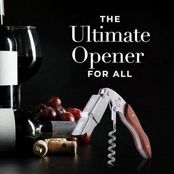 Zulay Kitchen Waiter’s Corkscrew Bottle Opener With Foil Cutter & Dual